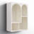 Cream Wooden Geometric 4 Cubby Room Wall Shelf with Arched Block Shapes