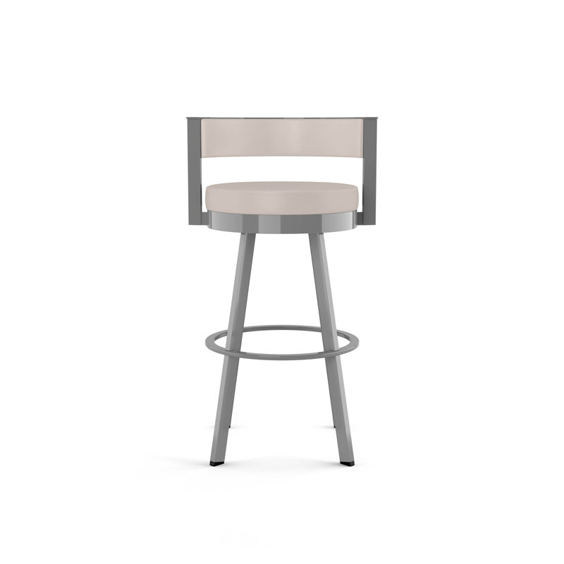 Tabouret de bar et de comptoir pivotant Matthews, Gris, Beige, Tabouret de bar (siège d'une hauteur de 30 po)