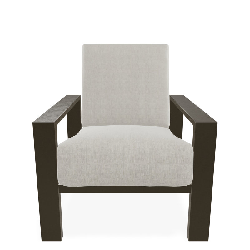 Larssen Deep Seating Cushion Arm Chair, Beachwood, Grasscloth Buff