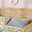 Structure de lit plateforme simple avec 2 tiroirs de rangement, lit en rotin pour enfants avec tête et pied de lit, blanc-133232039-133232040