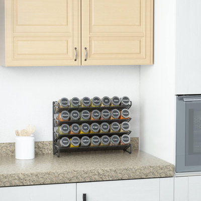 Spice Rack Organizer with 28 Spice Jars, 386 Spice Labels, Chalk Marker and Funnel Set for Cabinet, Countertop, Pantry