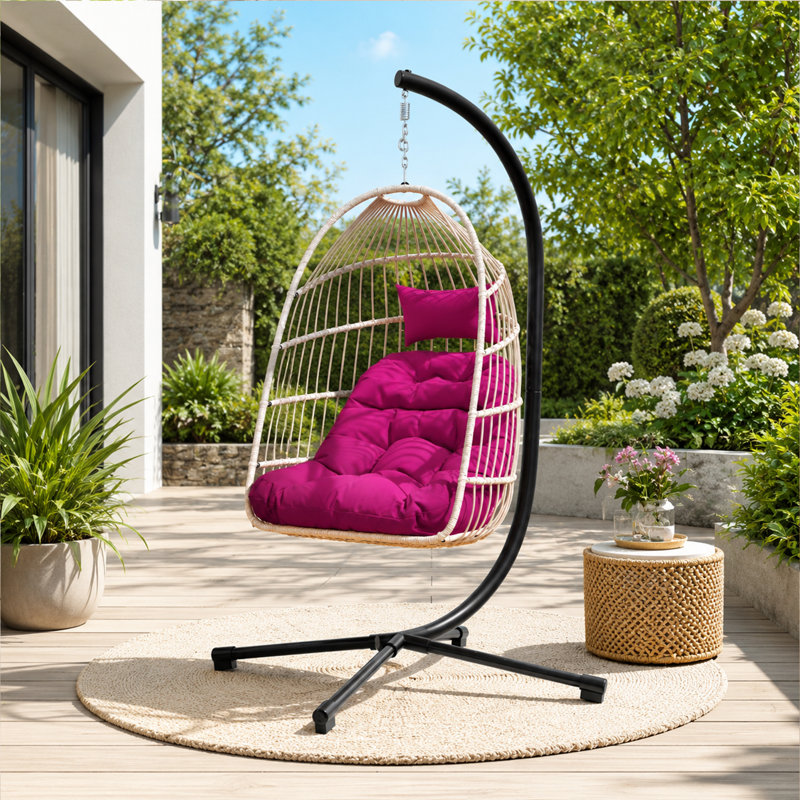Fauteuil à œufs pliable avec support pour l'extérieur