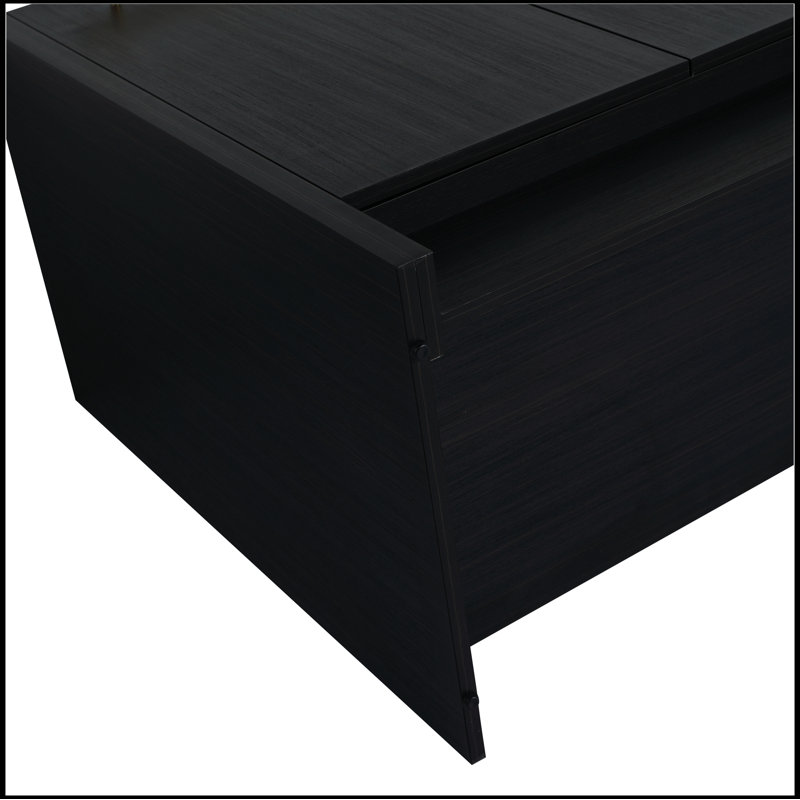 Black Freestanding Bathroom Vanity with Gold Handles
