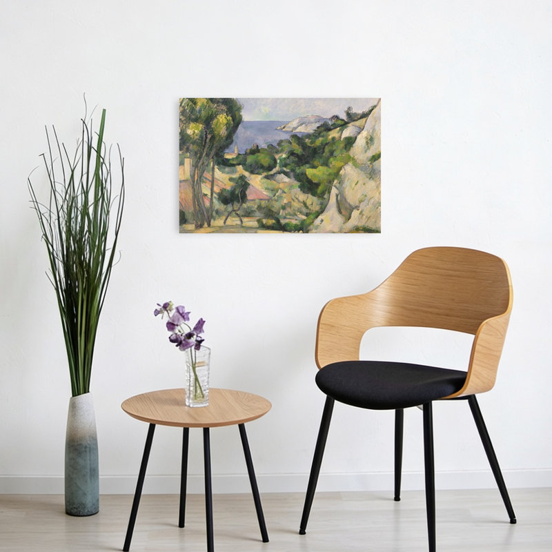 Lestaque, 1879-83 Abstract Contemporary Coastal Landscape Wall Art Print by Paul Cezanne - Wrapped Canvas Print