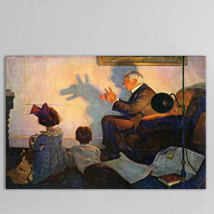 « the children hour » par norman rockwell, reproduction d’art sur toile tendue, H 8 po x l 12 po x P 0,75 po