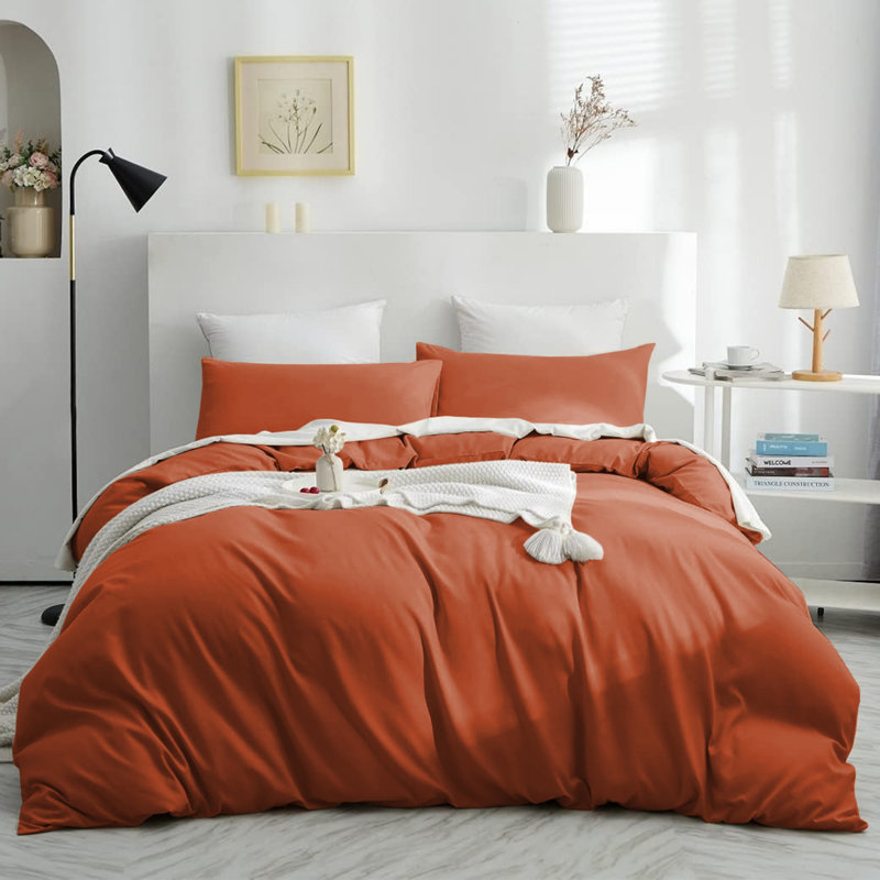Housse de couette en microfibre moderne et contemporaine avec taies d'oreiller - Ensemble de literie douce et durable