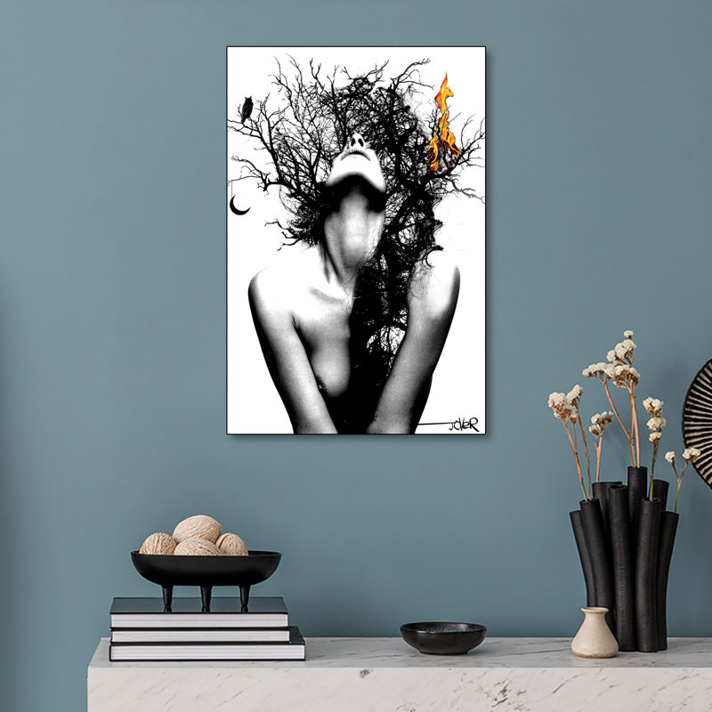 Reproduction d'art sur toile en métal «Steagesse et feu» par Loui Jover