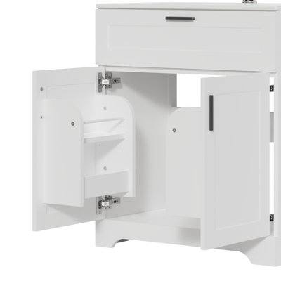 Meuble-lavabo en bois 24 po, blanc 2401