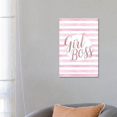 Girl Boss Rose Gold Pink by Amanda Greenwood - Print on Canvas