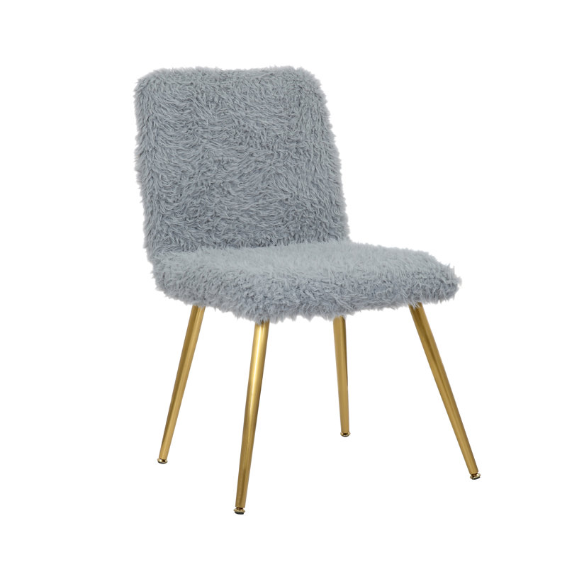 Plush Upholstered Dining Chair, Grey
