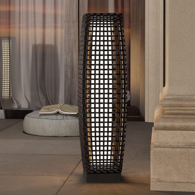 Lampe solaire sur pied pour l'extérieur, lanternes pour décor de jardin, brun foncé, 1 pièce