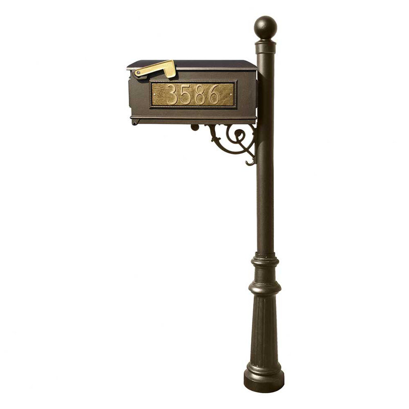 Lewiston Aluminum Post Mounted Mailbox, Yes