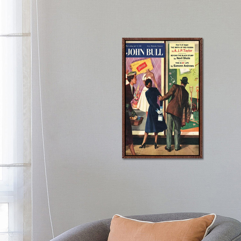 1956 John Bull Magazine Cover 1 Piece Wall Art on Canvas, 66.04 cm H x 45.72 cm W, Classic Wood Framed