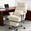 Fauteuil de direction ovale rembourré avec support lombaire et fonction inclinable, blanc crème, pour un confort et un style ultimes-1361129164