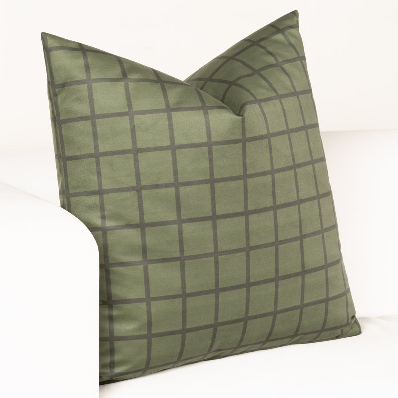 Coussin Mini Grid, 18 po x 18 po, Plumes, Pin