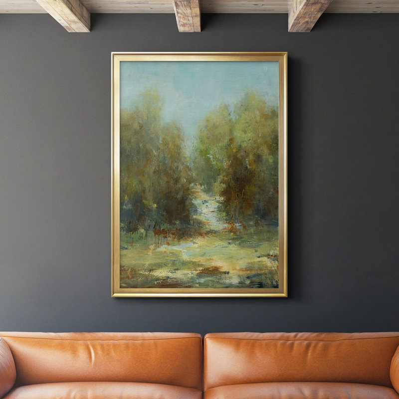 Toile encadrée de qualité supérieure A Walk In The Woods, H 24,5 po x l 18,5 po, Doré
