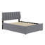 Lit plateforme tapissier avec lit gigogne-967648390