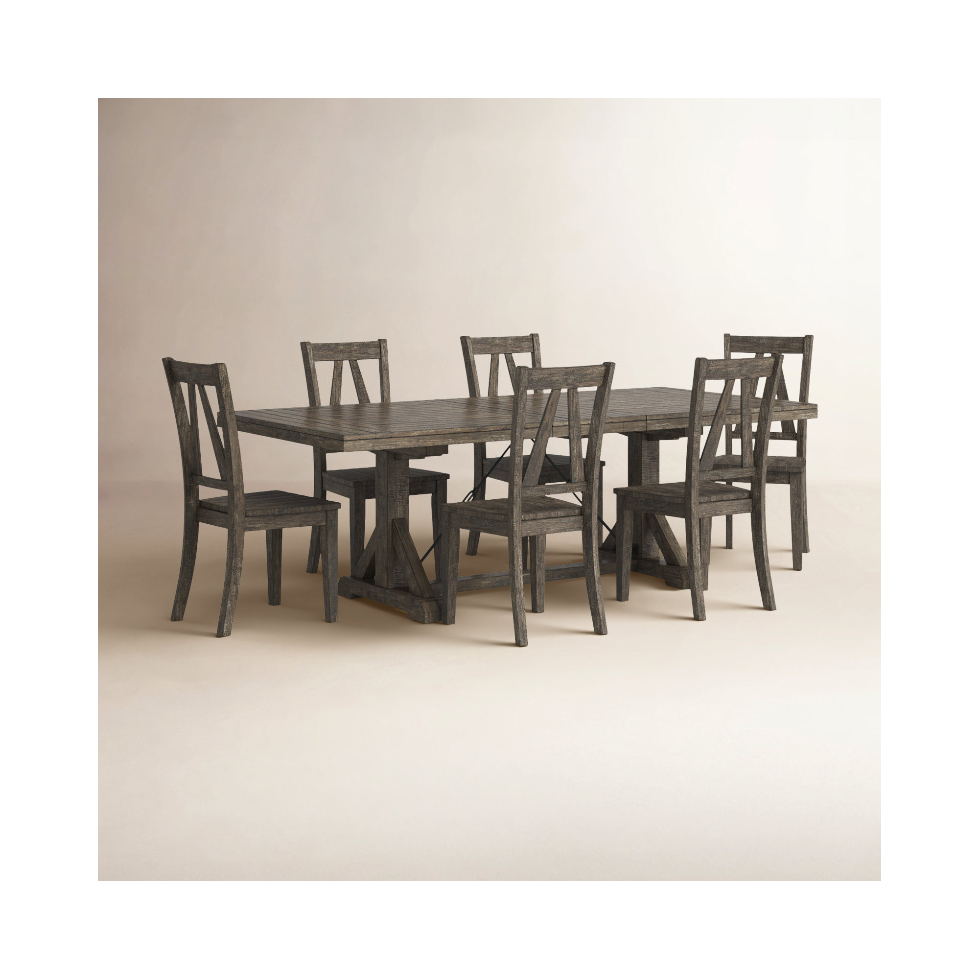 Butler Dining Set, 7 Pieces: Table, 6 Chairs