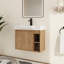 Meuble-lavabo mural simple 28 po avec comptoir en céramique Marnar-129240803