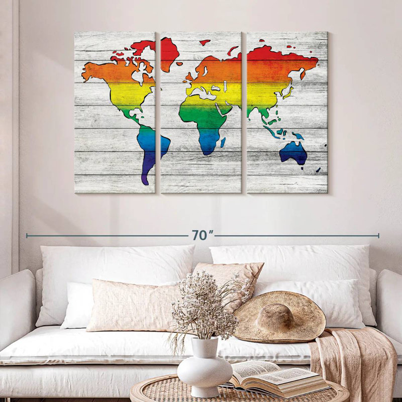 Aliaz Pride World Map, 32" H x 50" W