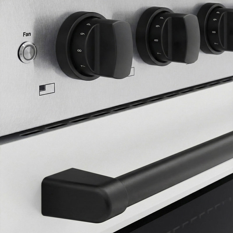 ZLINE Autograph 36 in. Satin Stainless Paramount Induction Range with White Door & Black Accents, Matte Black