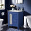 Meuble-lavabo 24 po avec lavabo en céramique, structure en bois massif, tablette réglable et 2 tiroirs-61756872