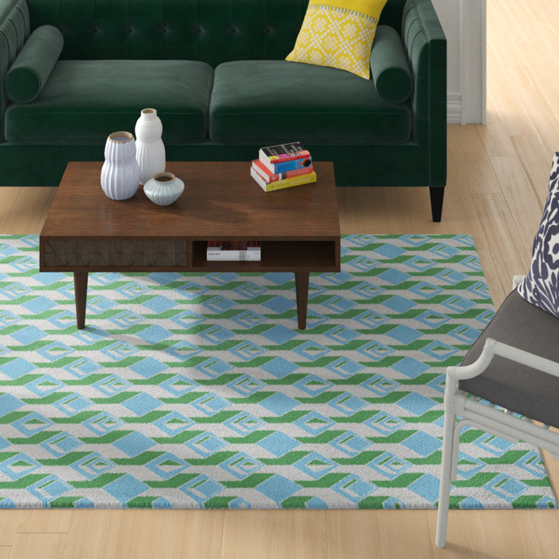 Tapis vert menthe Skyscrapers, Rectangle 5 pi x 7 pi