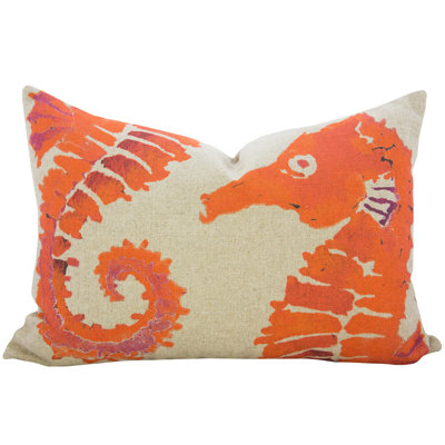 Seahorse Linen Lumbar Pillow