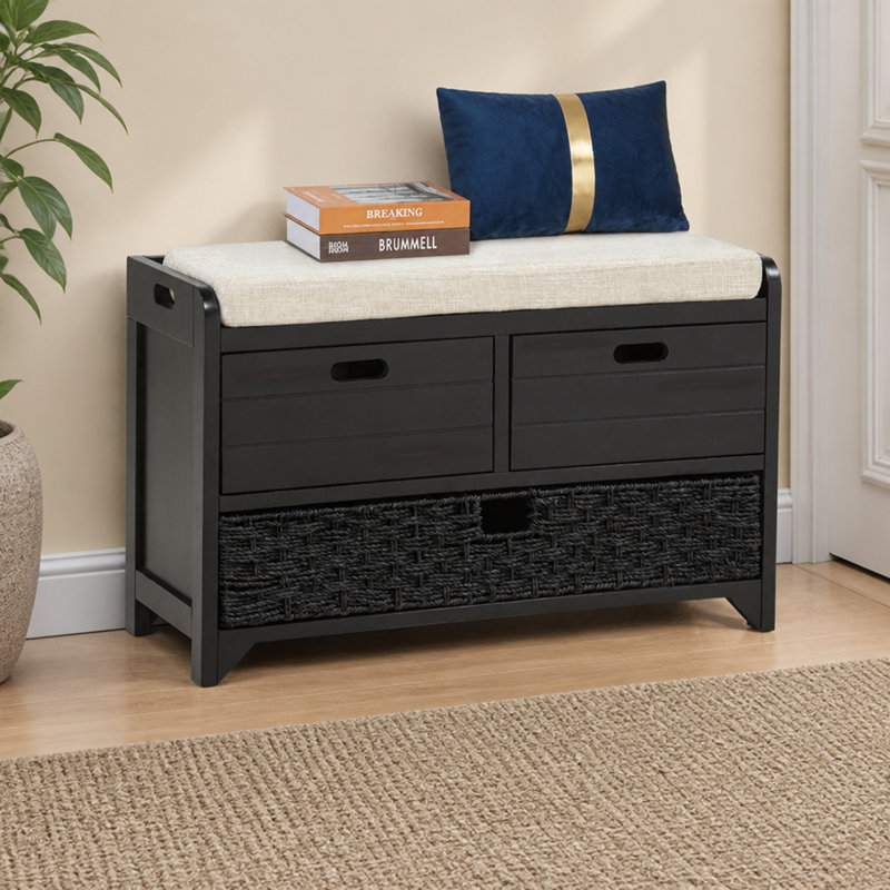 Fabric Upholstered Bench, Espresso, Espresso, Espresso