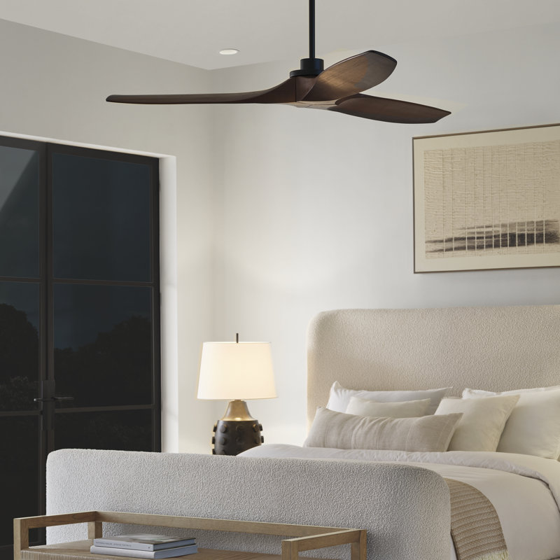 Collins 60" Smart Indoor/Outdoor Brushed Steel Ceiling Fan With Remote Control And Reversible Motor Works With Alexa, Google Home And Bond Home Action