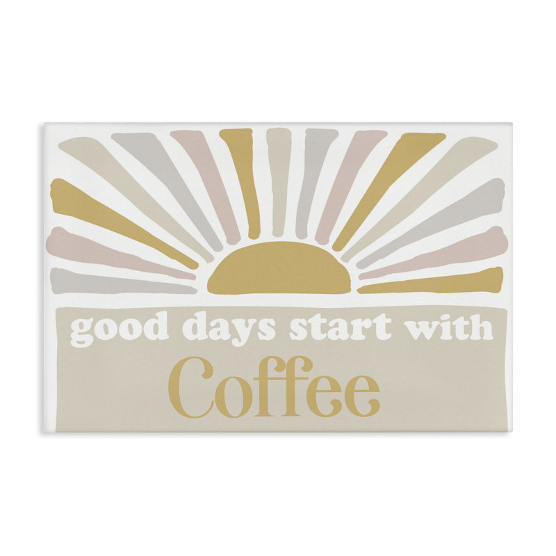 Art mural sur toile Good Days Coffee par Elizabeth Medley, H 16 po x l 24 po