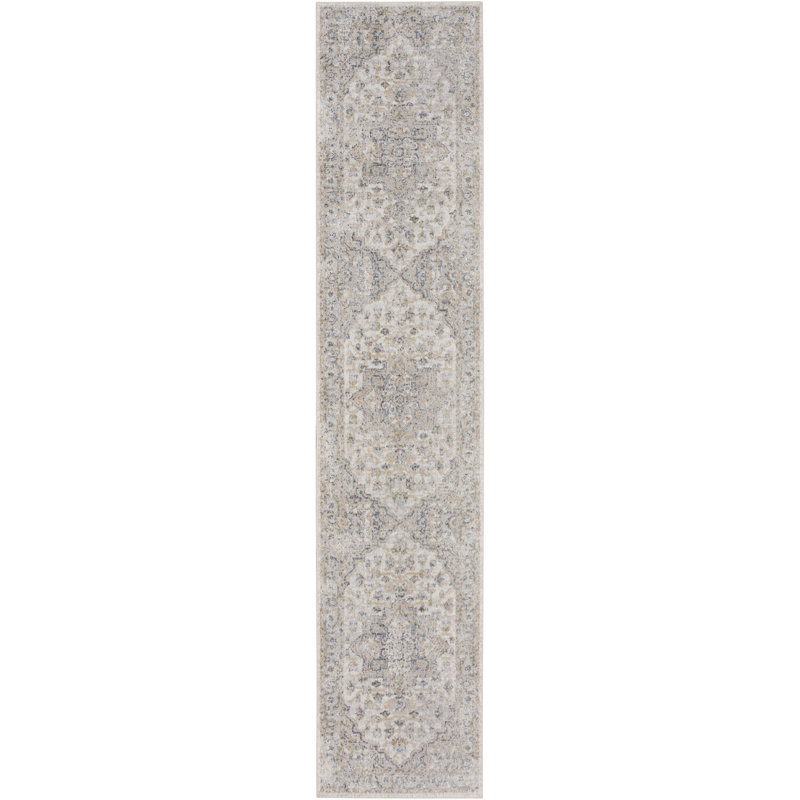 Tapis gris argenté lavable à la machine Pritts, Tapis de couloir 2 pi x 6 pi
