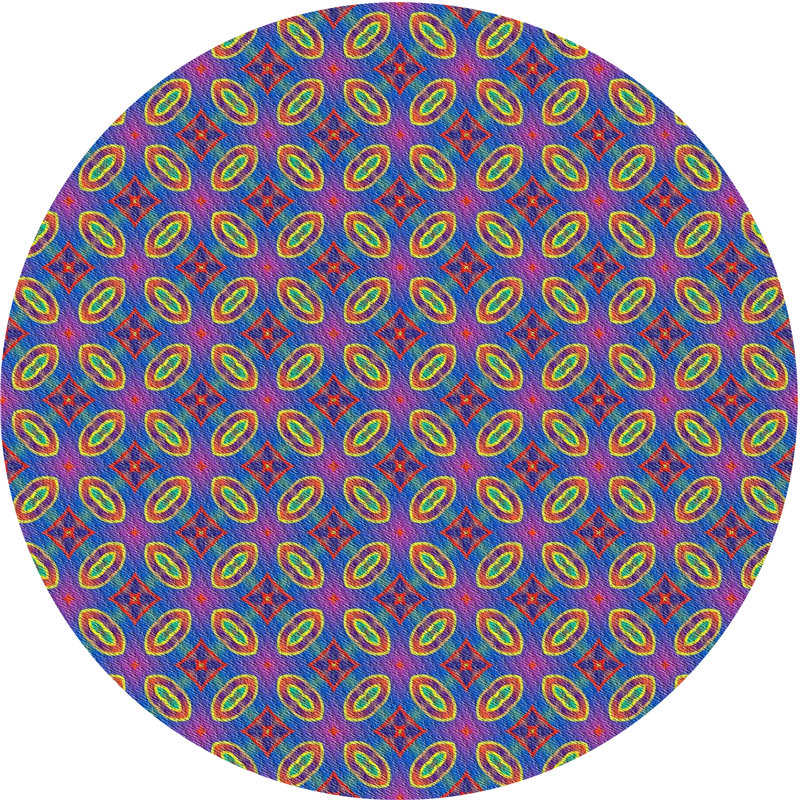 Tapis de zone mauve à motifs Gisèle, Rond 7 pi