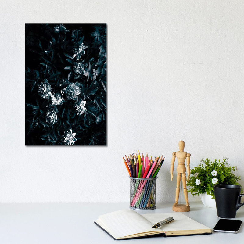 Florals After Dark - Wrapped Canvas Print, 20.32 cm H x 30.48 cm W