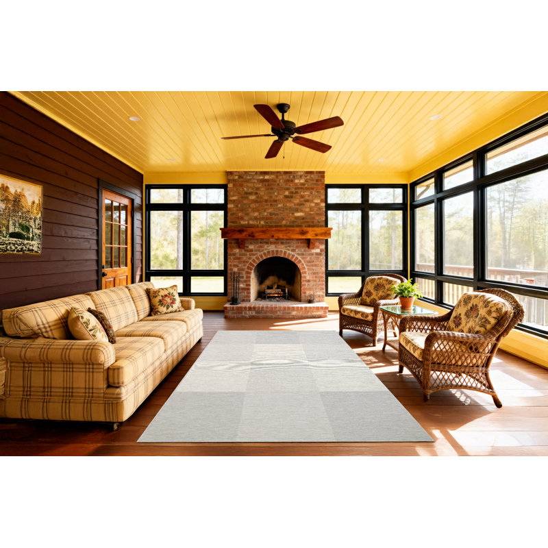 Schwartz Geometric Indoor / Outdoor Rug, Runner 2'2" x 7'7"