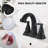 2 Handle 4 Inch Centerset Bathroom Sink Faucet With Pop-Up Drain, Matte Black-121292186