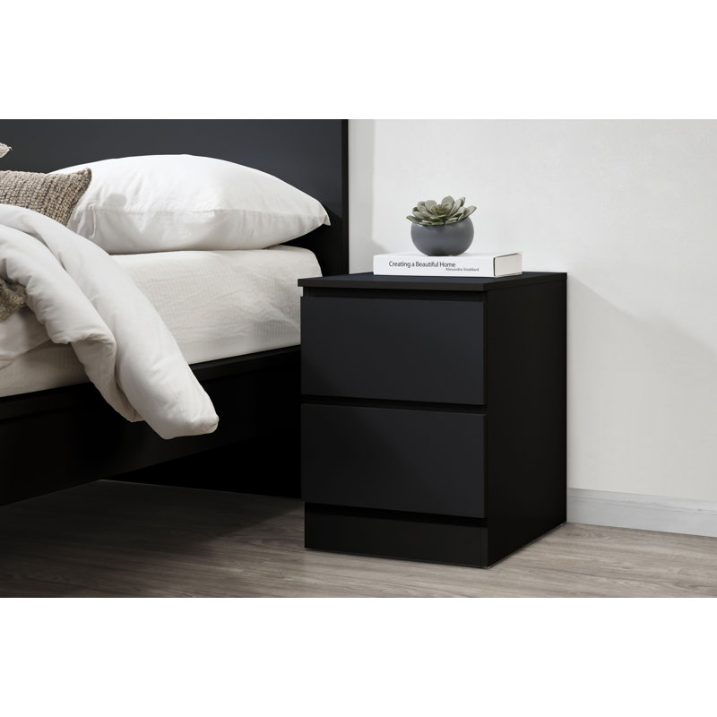 Marqita 2 Drawer Bedside Table, Black
