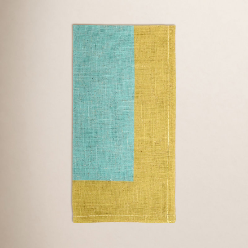 Bythorn 85% Polyester - 15% Linen No Pattern Rectangle Napkin, Sea Green