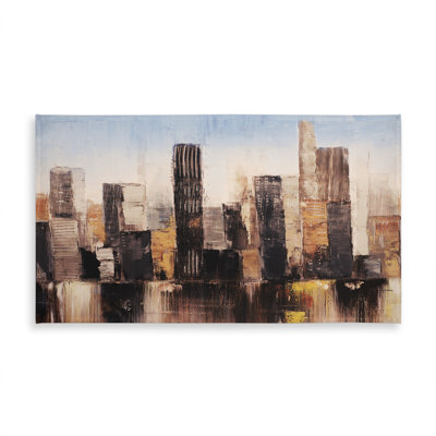Striped Abstract Buildings Tablecloth - Indoor/Outdoor Decor