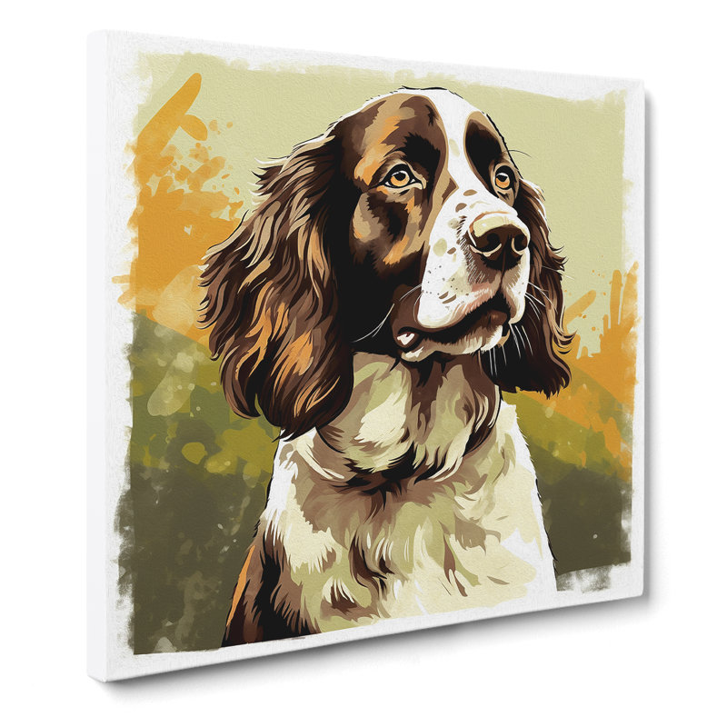 English Springer Spaniel Comic Art - Wrapped Canvas