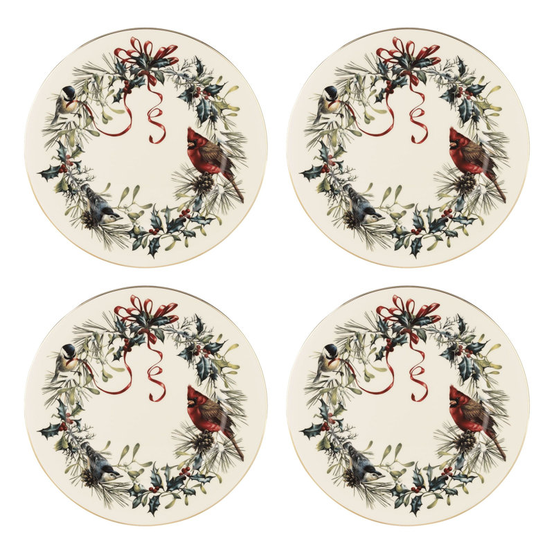 Winter Greetings Dinner Plates, Set Of 4