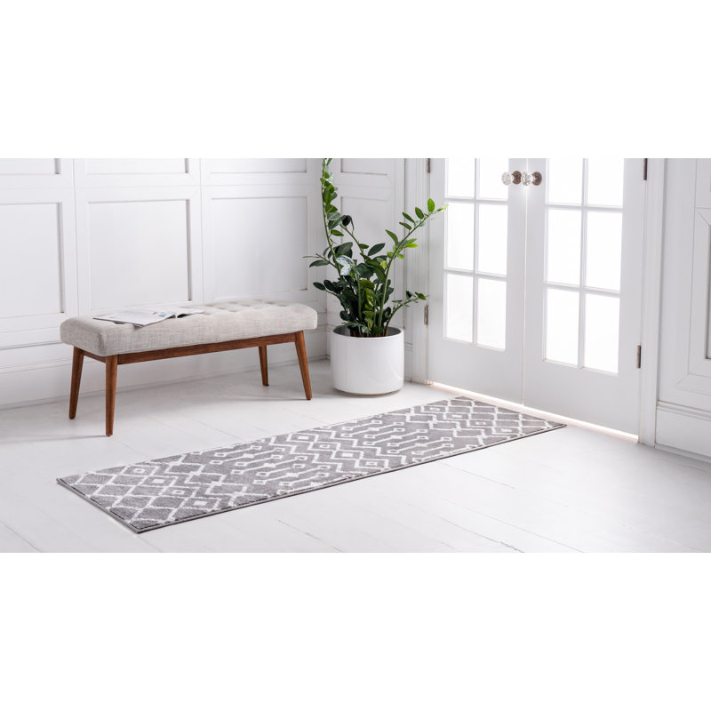 Tapis à treillis marocain World Menagerie, Tapis de couloir 2 pi x 6 pi 7 po