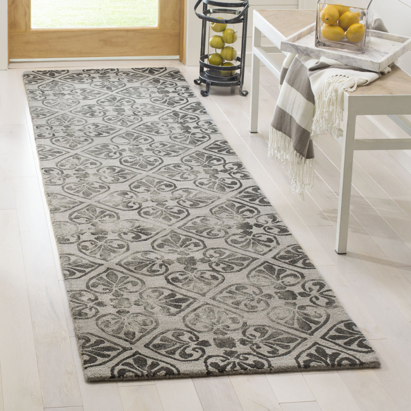 Tapis gris en laine touffeté à la main Oakton, null