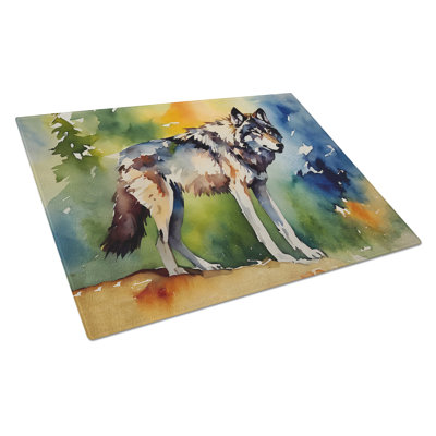 Wolves Wolf  Glass Cutting Board Large