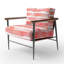 Chaise d'appoint moderne avec accoudoirs rose et blanc-1894749166