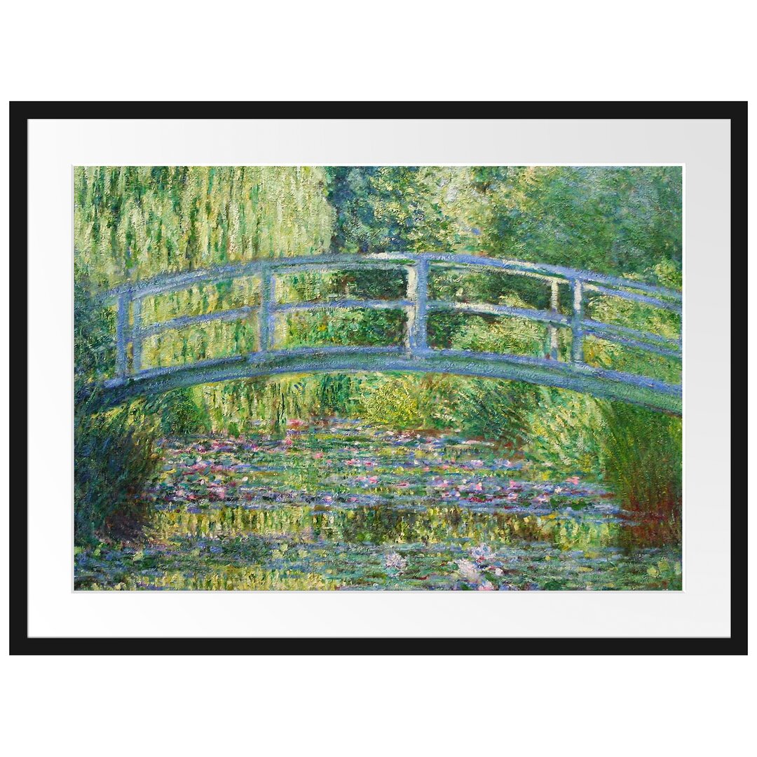 Gerahmter Kunstdruck Japanische Brücke über den Seerosenteich II von Claude Monet