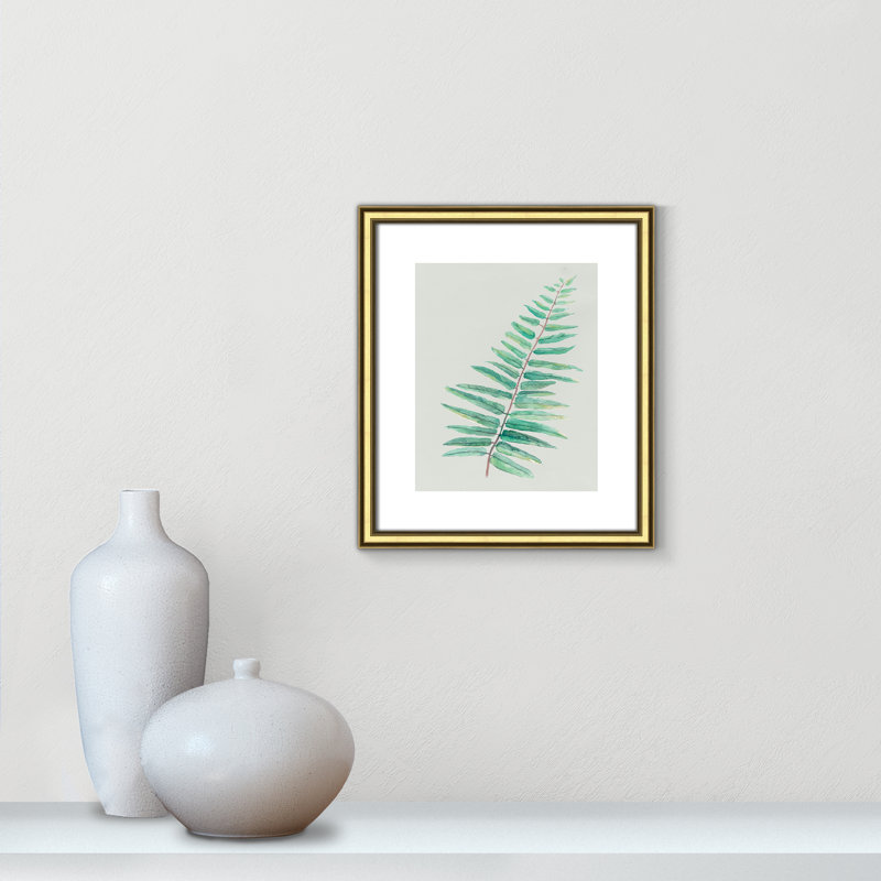 «Delicate Botanical I», reproduction sur papier encadrée, Cadre doré, H 15 po x l 13 po x P 0,875 po