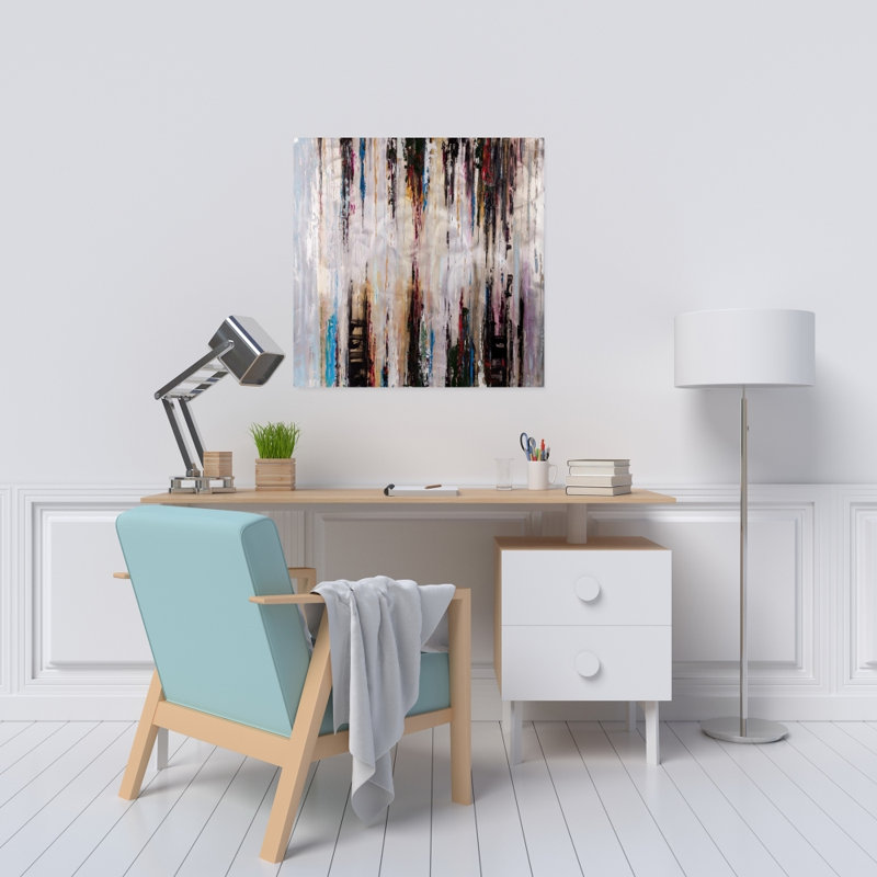 Toile abstraite bleue moderne - peinture abstraite qui coule