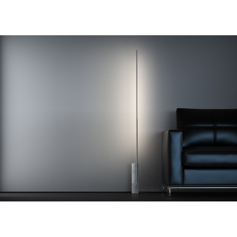 T.O 63" Novelty Floor Lamp, White Carrara/Chrome