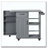 Outdoor Kitchen Island Fir Wood Prep Station Lockable Kitchen Cart with Stainless Top, Ample Storage Space-124609584